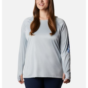 Columbia PFG Tidal Plus Size, Sudaderas Con Capucha Grises Azules Para Mujer | 213684-BAX